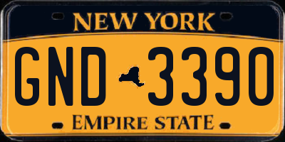 NY license plate GND3390