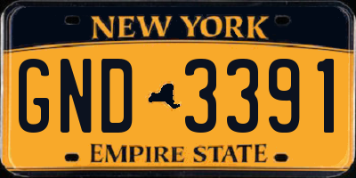 NY license plate GND3391