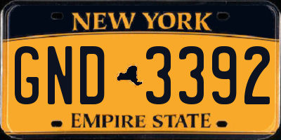 NY license plate GND3392