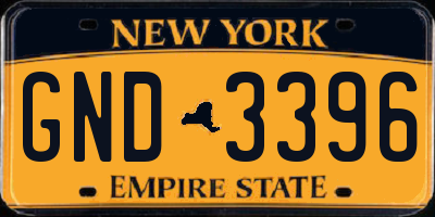 NY license plate GND3396
