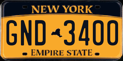 NY license plate GND3400
