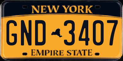 NY license plate GND3407