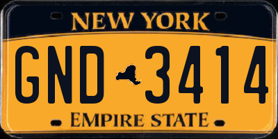 NY license plate GND3414