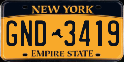 NY license plate GND3419