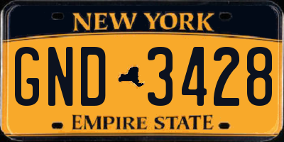 NY license plate GND3428