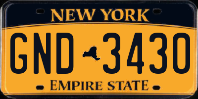 NY license plate GND3430