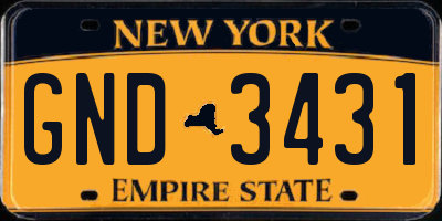 NY license plate GND3431