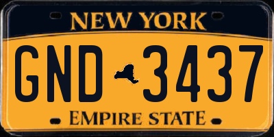 NY license plate GND3437