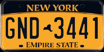 NY license plate GND3441