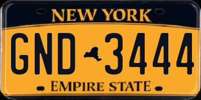 NY license plate GND3444