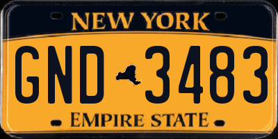 NY license plate GND3483