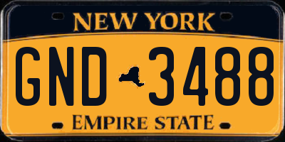 NY license plate GND3488