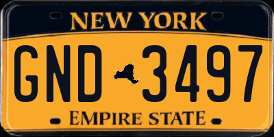 NY license plate GND3497