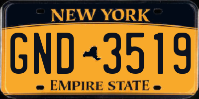 NY license plate GND3519