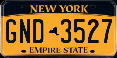 NY license plate GND3527