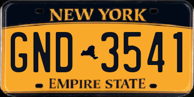 NY license plate GND3541