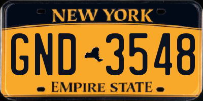 NY license plate GND3548