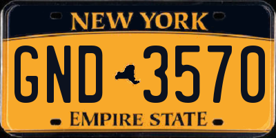 NY license plate GND3570