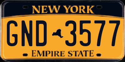 NY license plate GND3577