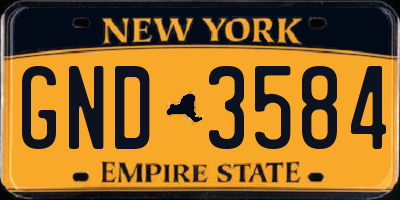NY license plate GND3584