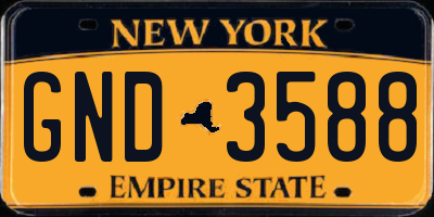NY license plate GND3588