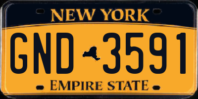 NY license plate GND3591