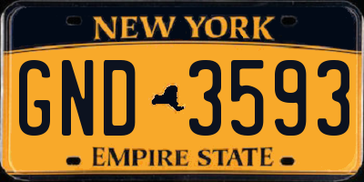 NY license plate GND3593