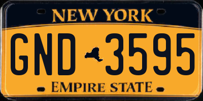 NY license plate GND3595