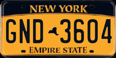 NY license plate GND3604