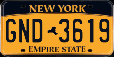 NY license plate GND3619