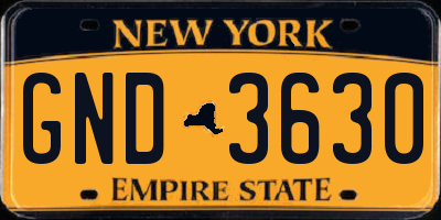 NY license plate GND3630
