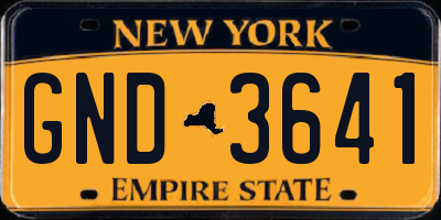 NY license plate GND3641