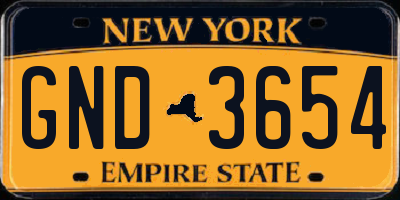 NY license plate GND3654