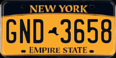 NY license plate GND3658