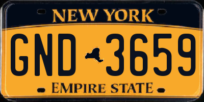 NY license plate GND3659