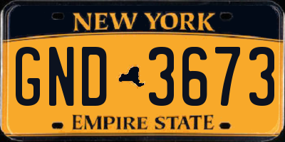 NY license plate GND3673