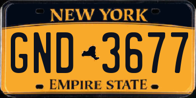 NY license plate GND3677
