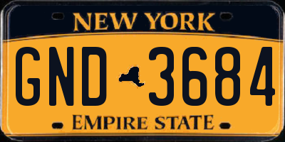 NY license plate GND3684