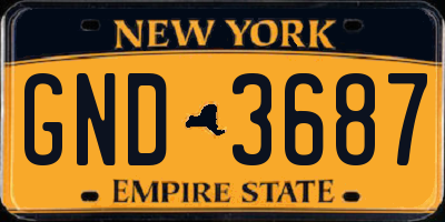 NY license plate GND3687