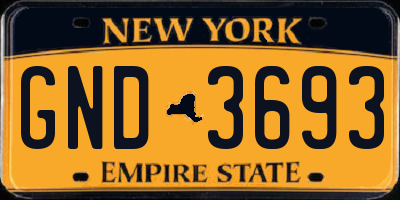 NY license plate GND3693