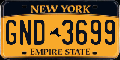 NY license plate GND3699