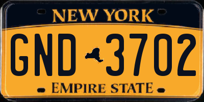 NY license plate GND3702