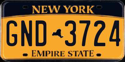 NY license plate GND3724