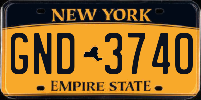 NY license plate GND3740