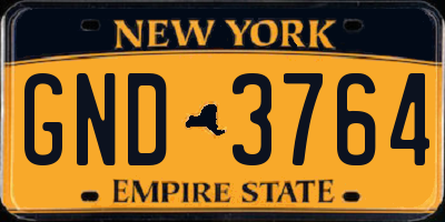 NY license plate GND3764
