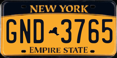 NY license plate GND3765