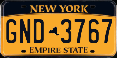 NY license plate GND3767