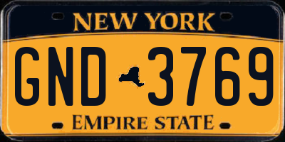 NY license plate GND3769