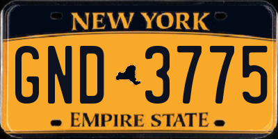 NY license plate GND3775