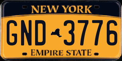 NY license plate GND3776